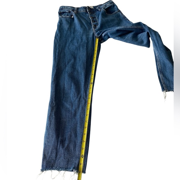 Abercrombie & Fitch Mom High Rise Curve Love Exposed Button Fly Raw Hem Jean 27 - Picture 7 of 10